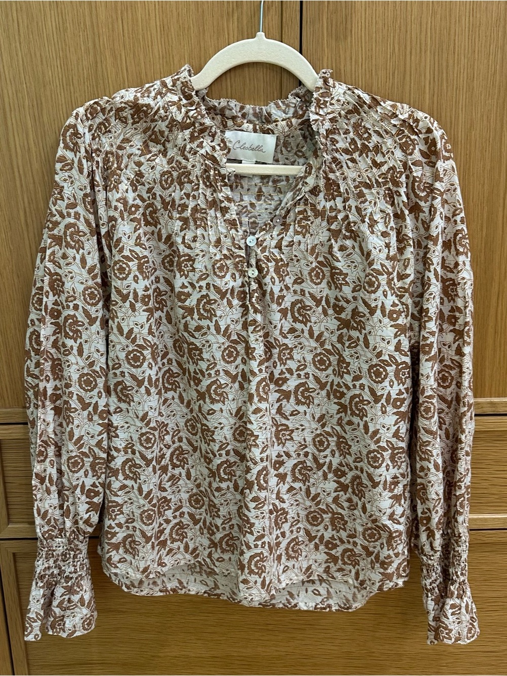 Cleobella Brown Floral Peasant Blouse